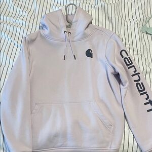 Carhartt Men’s Lavender Crewneck Hoodie with Navy Logo